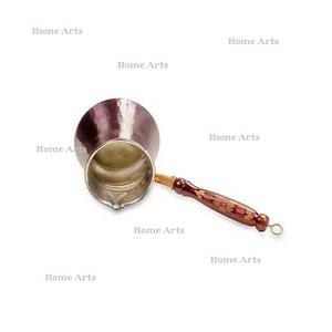 Théière en cuivre au design fantastique avec poignée en bois, forme ronde, pour servir le café et le thé, best-seller - Product Image 1