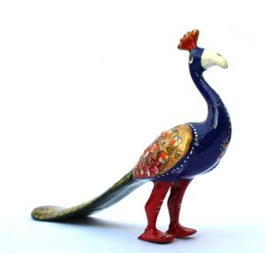 Nirmala Handicrafts - Figura Decorativa de Metal Colorida Hecha a Mano, Modelo de Pavo Real, Tamaño Pequeño, Artesanía de Rajasthan - Product Image 2