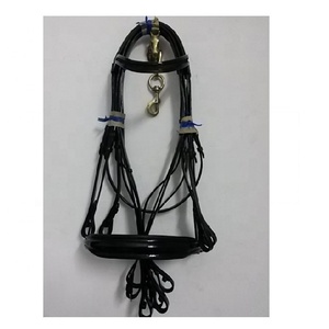 Bride en cuir anglais Canal vide Brow Band Patient Leather Anatomic Nose Band Horse Racing Products From India - Product Image 4