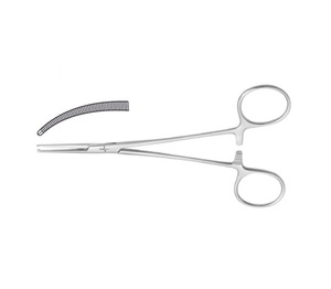 เครื่องมือผ่าตัดเกรดเยอรมัน Leriche Haemostatic Forcps โค้ง1X2ฟัน15ซม. สแตนเลส - Product Image 3