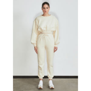 2 Piece Set Jogger Casual Comfy Cotton Crop Sweater Sweatshirt Pants and Crop <b>Top</b> Multi Color - Product Image 6