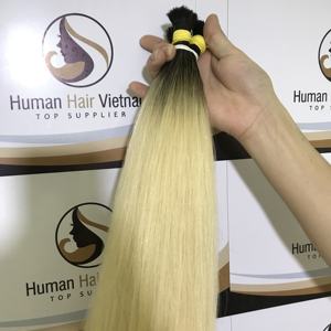 Cheveux naturels lisses et soyeux couleur 1B/613 — ali queen, tissage de cheveux humains, racine foncée, 2 tons, cheveux vierges, blonds 613, haute qualité, - Product Image 4