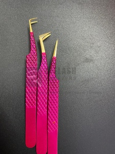 แหนบต่อขนตาปลอมจากญี่ปุ่นสีทองทนทานต่อขนตาเพิ่มวอลลุ่มแหนบสำหรับต่อขนตา - Product Image 5