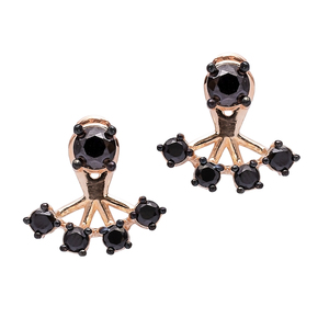 Pendientes de oreja de piedra de circón negro, venta al por mayor turca, joyería de plata de ley 925 hecha a mano - Product Image 1