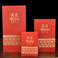 RP-047 - Enveloppe rouge traditionnelle chinoise de luxe sur mesure tendance pour le Nouvel An chinois, Lai See, Hong Bao, Ang Pow