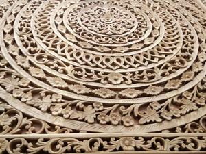 Panneaux en bois de teck de style art populaire Art mural décoratif sculpté pour la maison ou le bureau - Product Image 5