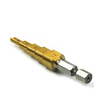 Foret étagé HSS à queue hexagonale, revêtement titane, 4-12 mm, pour perçage de métaux