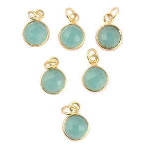 Colgantes Diy chapados en oro con forma redonda de ónix negro Natural, abalorios de ónix de 8mm, colgantes de ónix negro facetados redondos - Product Image 6