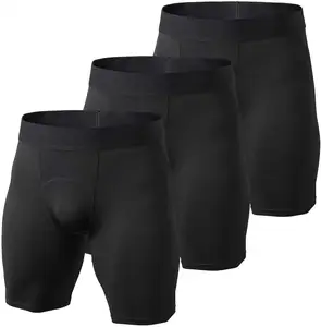 Lixada-Boxer pour hommes, lot de 3 sous-vêtements de sport, slips respirants, culotte de Compression