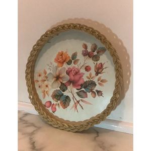 Bandeja de Servicio Redonda de Ratán Marrón Claro Clásica, Vajilla Perfecta para Bodas, Hoteles, Cocina, Accesorios Elegantes - Product Image 2