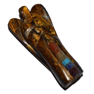 Gema de ojo de Tigre, Ángel con siete chakras, cohete - Product Image 1