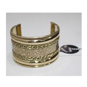 Brazalete de latón tradicional con patrón de corazón de diamante Accesorio de moda para mujer Bodas Fiestas Regalo Precio bajo - Product Image 1