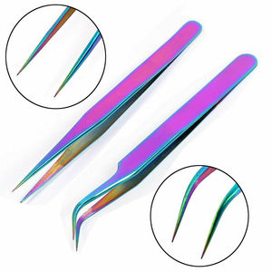 Pinzas profesionales para pestañas postizas, aplicador de acero inoxidable, marca privada, extensión de cejas - Product Image 3