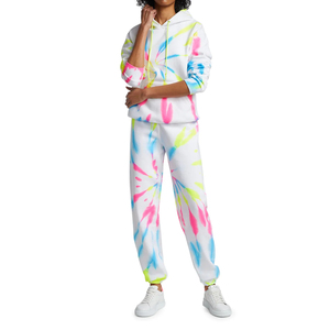 Dernière mode à capuche pour femmes Nouvelle arrivée Flower Tie Dye Print Prix Saison d'hiver Col à capuche - Product Image 2