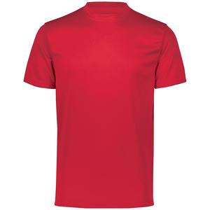 T-shirt à col rond 50% coton/50% poly pour hommes, respirant, à séchage rapide et anti-boulochage, avec logo surdimensionné, jersey léger tricoté - Product Image 1