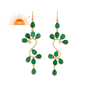 ต่างหูห้อยประดับพลอยออนิกซ์สีเขียวธรรมชาติ ชุบทองคำขาว เงินแท้ ปี 2026 กำลังเป็นที่นิยม สำหรับผู้หญิง จากผู้ผลิตเครื่องประดับ - Product Image 1