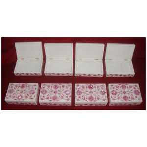 ที่ไม่ซ้ำกันสีชมพูหินอ่อนฝังกล่อง - Product Image 1