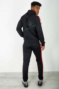 Design Your Own Tracksuit Custom Stripe Cotton Polyester Wholesale Mens Tracksuit - Product Image 3