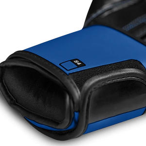 Gants de boxe élégants bleus et noirs pour adultes faits sur mesure pour la pratique du poinçonnage fabriqués au Pakistan pour les arts martiaux - Product Image 4
