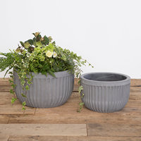 Pot de fleur en ciment fibre, de forme ronde, nouveau design, vase de planteur pour espace extérieur, décoration de cercueil