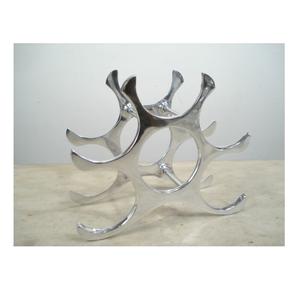 Shiny Polish Six Bottle Aluminum <b>Wine</b> <b>Rack</b> Decorative for Bar Restaurant Hotel Use - Product Image 1