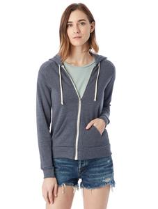 Sudadera con capucha deportiva con cremallera de diseño personalizado para mujer ropa deportiva con cremallera completa de lana de algodón para invierno - Product Image 6