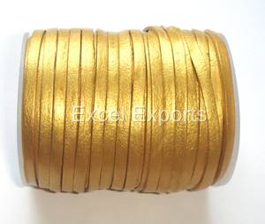 100% Genuine Black Leather Cords for Shoes Bags Jewelry Making Excel Exports with Flat Patterns & Coated Finish Garments - Product Image 5