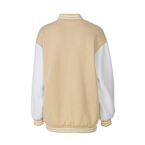 Venta al por mayor Streetwear cuero manga béisbol Letterman personalizado Varsity chaqueta para los hombres Casual cremallera chaqueta tejida chaqueta de trabajo - Product Image 2