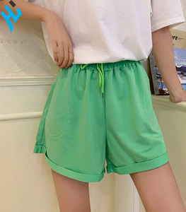 Huzaima-pantalones cortos esenciales de alta calidad para mujer, Shorts informales con cordón de cintura elástica, a la moda - Product Image 5