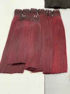 Mechones de cabello humano de trama de calidad superior, cabello doble dibujado sedoso y liso, Color rojo, de cabello vietnamita crudo, precio de fábrica - Product Image 2