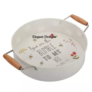 Bandeja de servicio galvanizada de lujo, plato de servicio galvanizado de Color personalizado, estilo indio, el mejor plato de servicio, novedad, venta al por mayor - Product Image 4