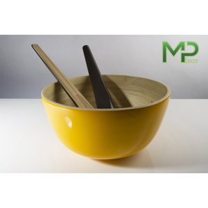 Highly Durable Eco-Friendly <b>Bamboo</b> Salad <b>Bowl</b> Vintage Style Customized Color & Logo Carton Packed for Export in Bulk - Product Image 3