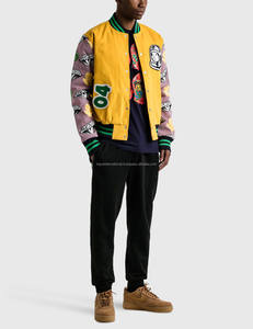 Chaqueta de lana con diseño de diamantes de dólar para hombre, chaqueta masculina personalizada con bordado, HIVJ224 - Product Image 6