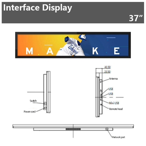 37 Inch Chất Lượng Cao Stretch Bar <span class=keywords><strong>LCD</strong></span> Màn Hình Quảng Cáo Màn Hình Hiển Thị Panel Cho Quảng Cáo Xuất Bản - Product Image 4