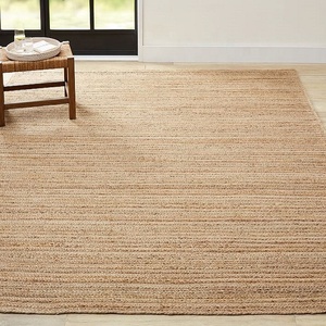 Tapis rectangulaire en jute tressé en fibres naturelles, avec support en toile de coton, réversible, adapté aux animaux domestiques, antidérapant, pour salon, hôtel, décoration intérieure - Product Image 4