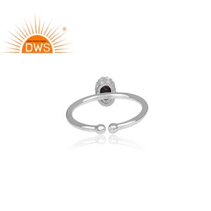 925 <b>Sterling</b> <b>Silver</b> Oval Shape <b>Ring</b> Jewelry Manufacturer Black Spinal <b>Set</b> Fine <b>Ring</b> Jewelry - Product Image 4