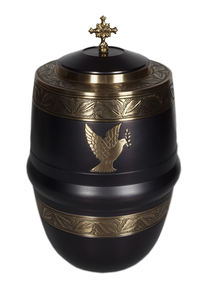 URNA DE CREMACIÓN DE METAL CRUZ CATÓLICA URNA DE CENIZAS FUNERÁTICAS DE METAL PARA ADULTOS PÁJARO DE MAR URNA DE CREMACIÓN EUROPEA - Product Image 2