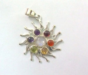 Achat Chakra Soleil Vague Pendant 925 Argent | Chakra Soleil Vague Pendant 925 Argent En Ligne - Product Image 1