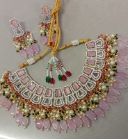 Meetali — colliers de mariage indiens, kundan et ad, mélange de diamants, collier de mariée lourd avec manga et boucle d'oreille, création de meetali, nouvelle collection
