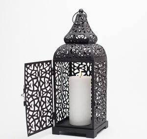 โคมไฟโลหะแบบโมร็อกโก ดีไซน์โคมไฟทรงสี่เหลี่ยมทันสมัย สามารถใส่เทียนและไฟ LED สร้างบรรยากาศอบอุ่นด้วยแสงเทียน - Product Image 3