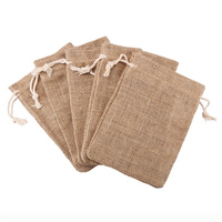 Pochette en coton/lin avec cordon, sac cadeau de Shopping, Style petite toile de Jute, bon marché, Logo personnalisé imprimé de haute qualité, nouveau pliable