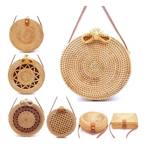 Rattan <b>Women</b> Summer Beach <b>Bags</b>, Round Straw Shoulder <b>Bag</b> Multicolor, Gift for Her - Product Image 2