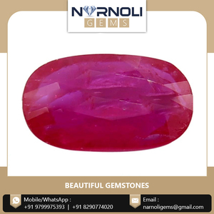 Pierre précieuse naturelle en rubis ovale facetté certifié rouge cramoisi profond pour la création de bijoux fins haut de gamme sur mesure - Product Image 2