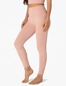 Leggings de Yoga Blancos de Cintura Alta para Mujer, Largos, Sin Costuras, de Spandex y Nailon, Cintura Elástica, Color Sólido, Pantalones Deportivos - Product Image 6