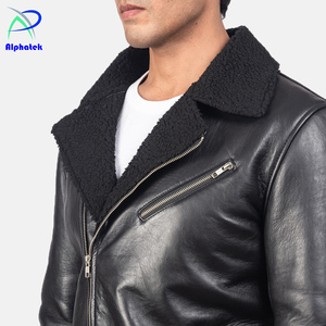 Genuine Leather Winter <b>Thin</b> High Street <b>Jacket</b> Premium Quality Inner Fleece Material <b>Waterproof</b> Stylish Customizable - Product Image 5