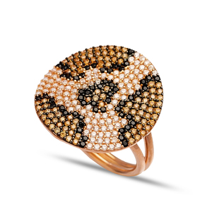 Leopard Pattern Shape Geometric Design Unique Silver Women <b>Ring</b> Handmade Wholesale Turkish Jewelry - Product Image 1
