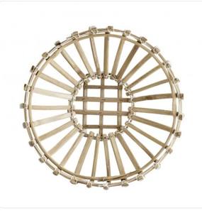 Panier de rangement en bambou rayé brun fait à la main de taille personnalisée en gros, couvercles, écologique, multifonctionnel, décoration d'intérieur Arteco - Product Image 2