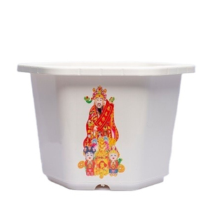 17" SIZE BLESSING PLANT POT recycled plastic hexagon shape bonsai pot bosai planter