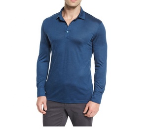 Polos elegantes de manga larga para hombre 100% algodón - Product Image 1
