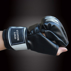 ถุงมือต่อสู้ MMA แบบมืออาชีพหนังแท้สีขาว - Product Image 3